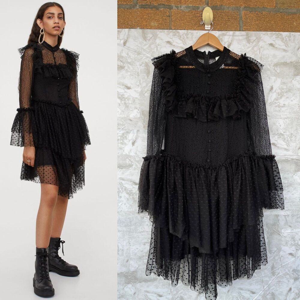 SANDRA MANSOUR x H&M TULLE-SKIRT LACE DRESS XL